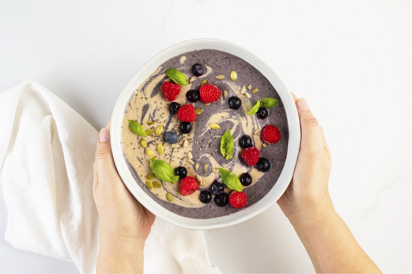 Breakfast Smoothie Bowl with Blueberry, Millet, and Oats