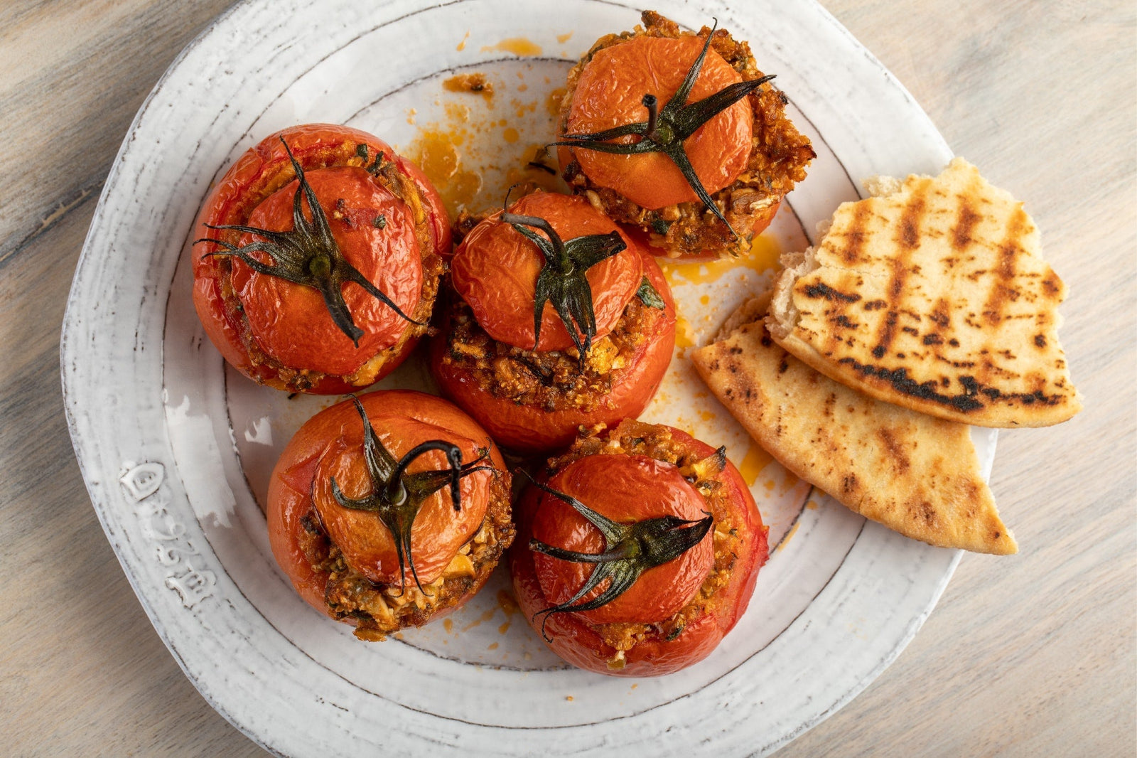 Cauliflower and Mushroom Stuffed Tomatoes