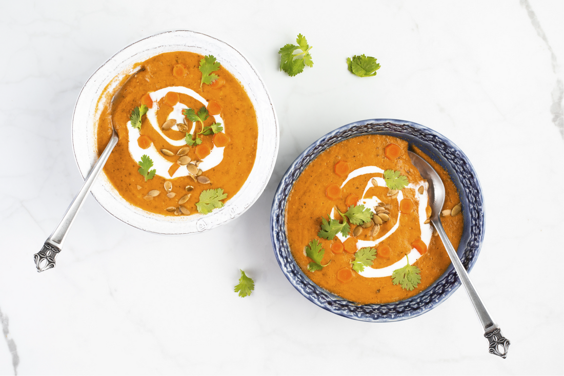 Carrot, Apple, and Dandelion Soup