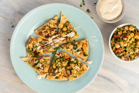 Pita Bread Crostini with Za’atar and Chickpeas